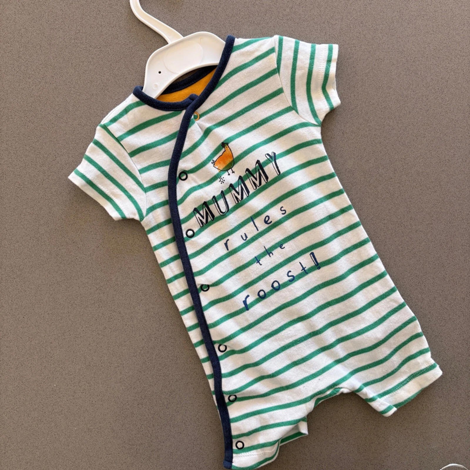 Baby Boy 3-6 months Mothercare Mummy Rules The Roost Short Summer Romper (27 34)