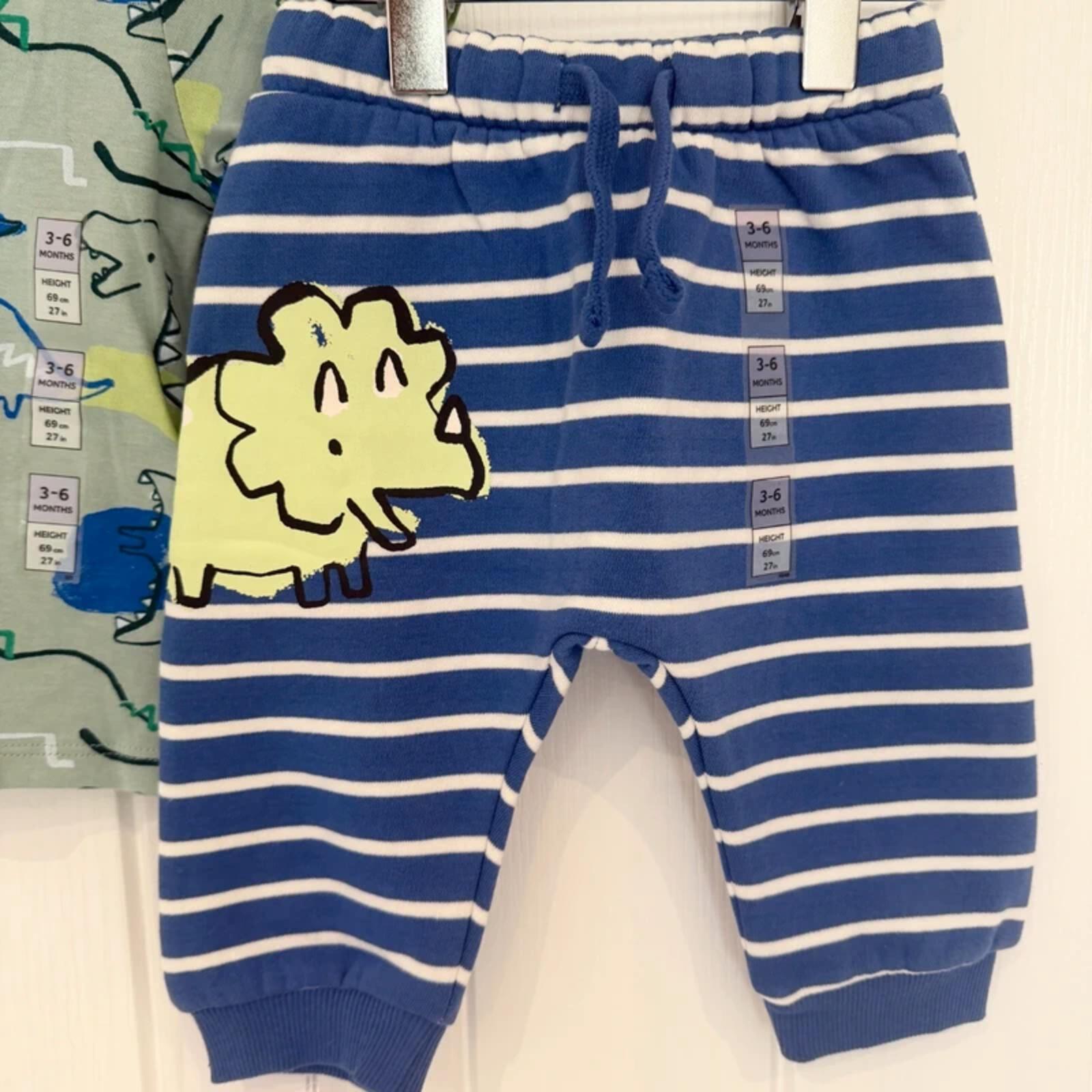 Baby Boy 3-6 months Marks and Spencer Dinosaur Joggers & T-shirt BNWT (38 05)