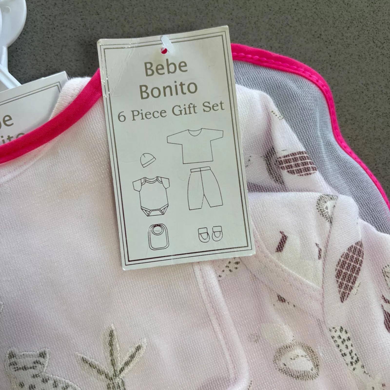 Baby Girl 3-6 months Bebe Bonito 6 Piece Layette Set Pink BNWT New (47 21)