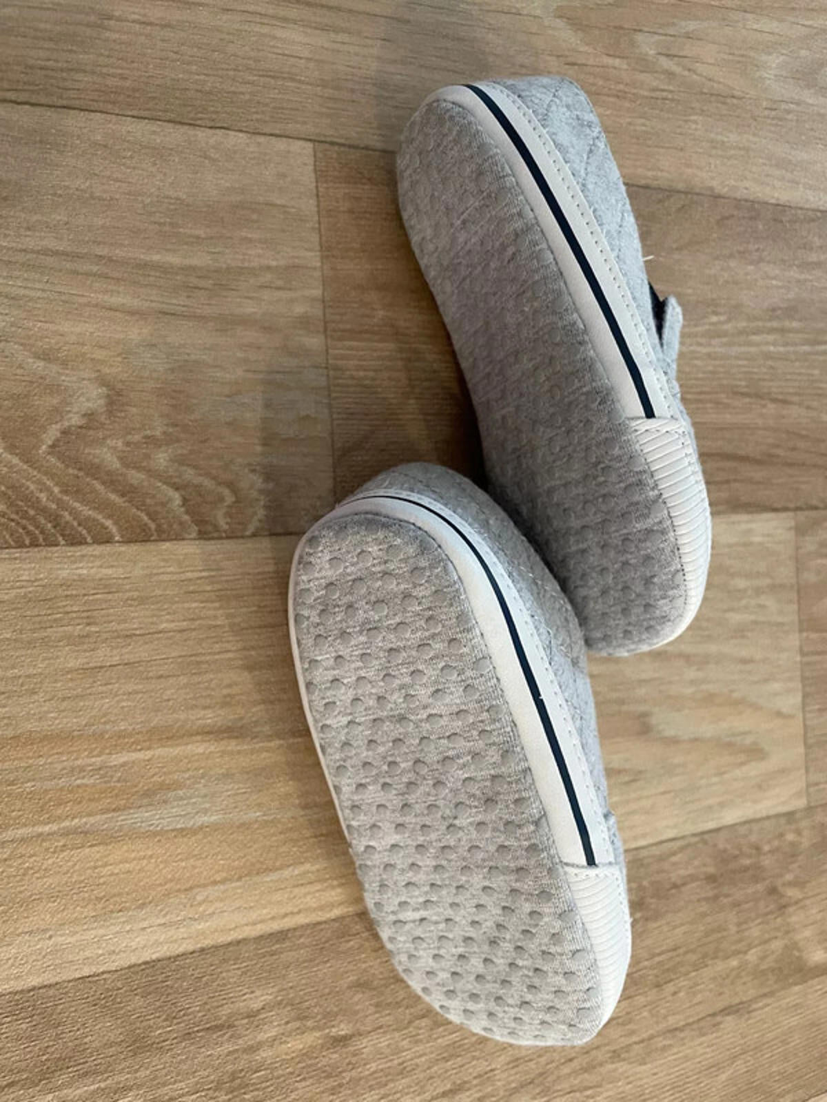 Baby Boy UK 4 Mothercare Grey Slip On Pram Shoes Pre-Walkers (19 23)