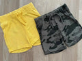 Baby Boy 12-18 months Primark 2 Pairs Thick Jersey Shorts Yellow Camo (21 16)