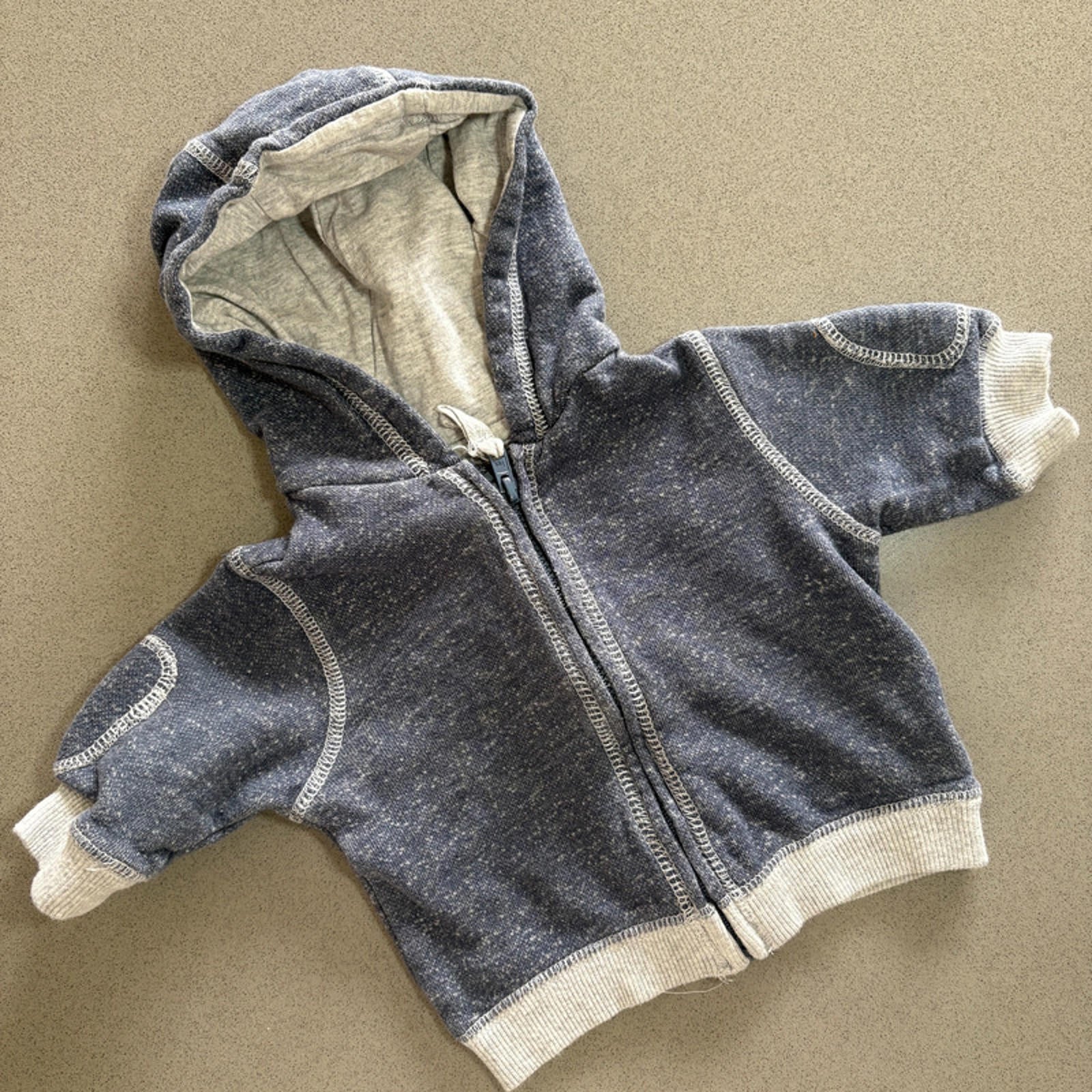 Baby Boy 1 month 4.5 kg F&F Blue Grey Full Zip Hoodie (40 12)