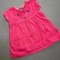 Baby Girl 0-3 months F&F Pink Short Sleeve Bear Jersey Dress (47 31)