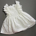 Baby Girl 6-9 months White Sleeveless Lace Dress Fully Lined Zip Up (18 30)