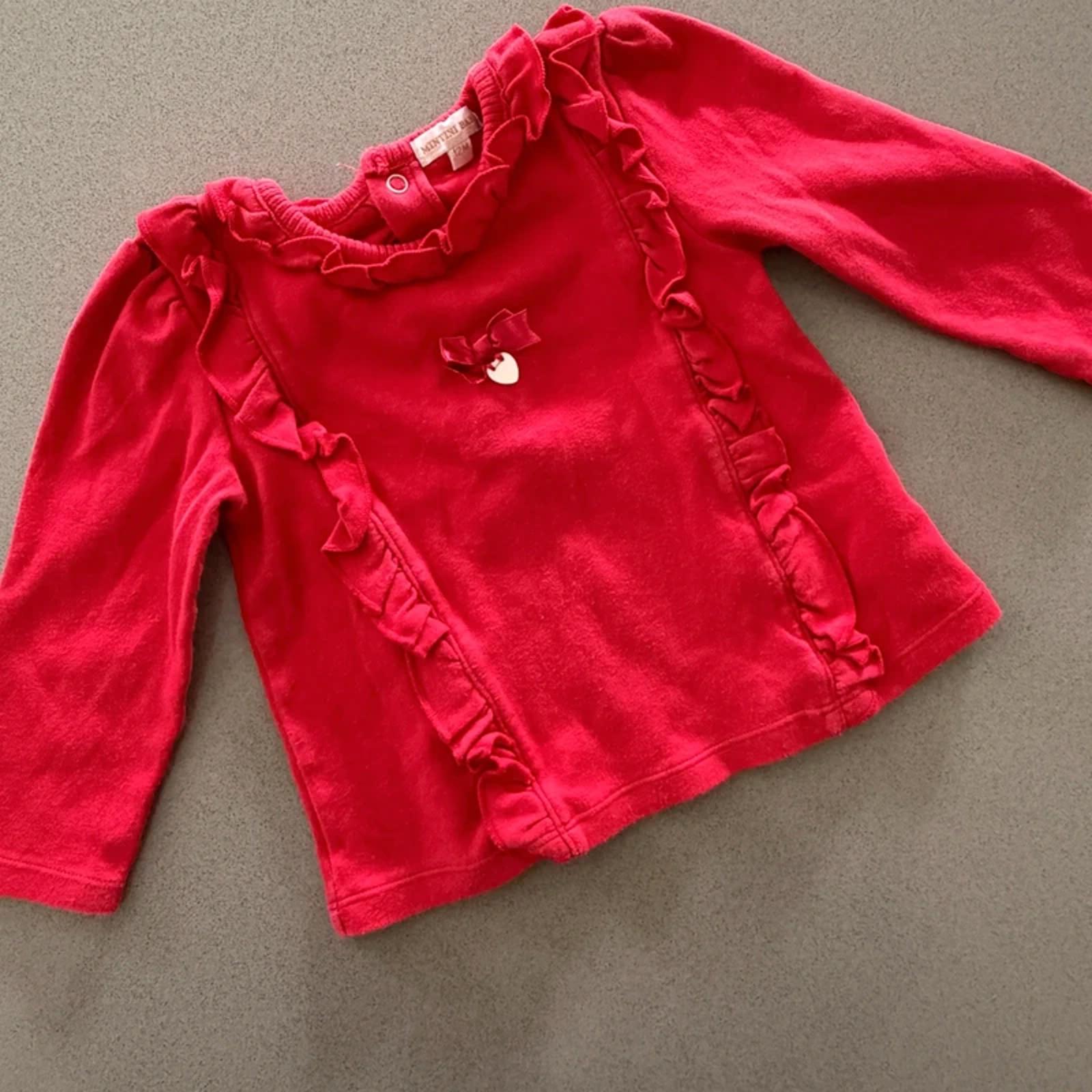Baby Girl 12 months Mintini Red Long sleeve Top with Ruffles (63 16)