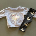 Baby Girl 6-9 months Primark Lilac Grey Swan 2 Piece Outfit (48 19)