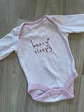 Baby Girl 1 month 4.5kg Mothercare Pink Long sleeve Bodysuit  Glitter (35 05)