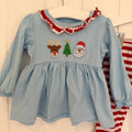 Baby Girl 6-9 months Blue Red 2 Piece Christmas Outfit (60 79)