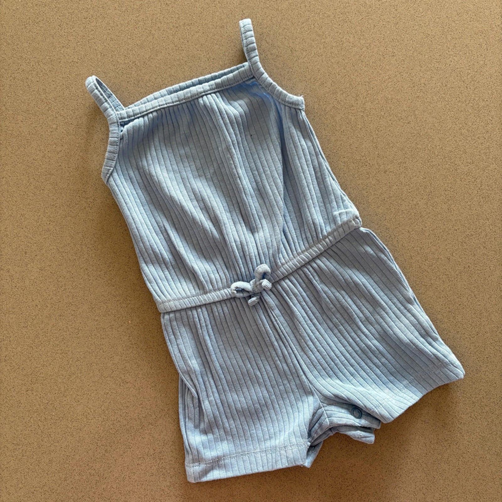 Baby Girl 0-3 months Primark Blue Ribbed Strappy Summer jumpsuit (18 07)