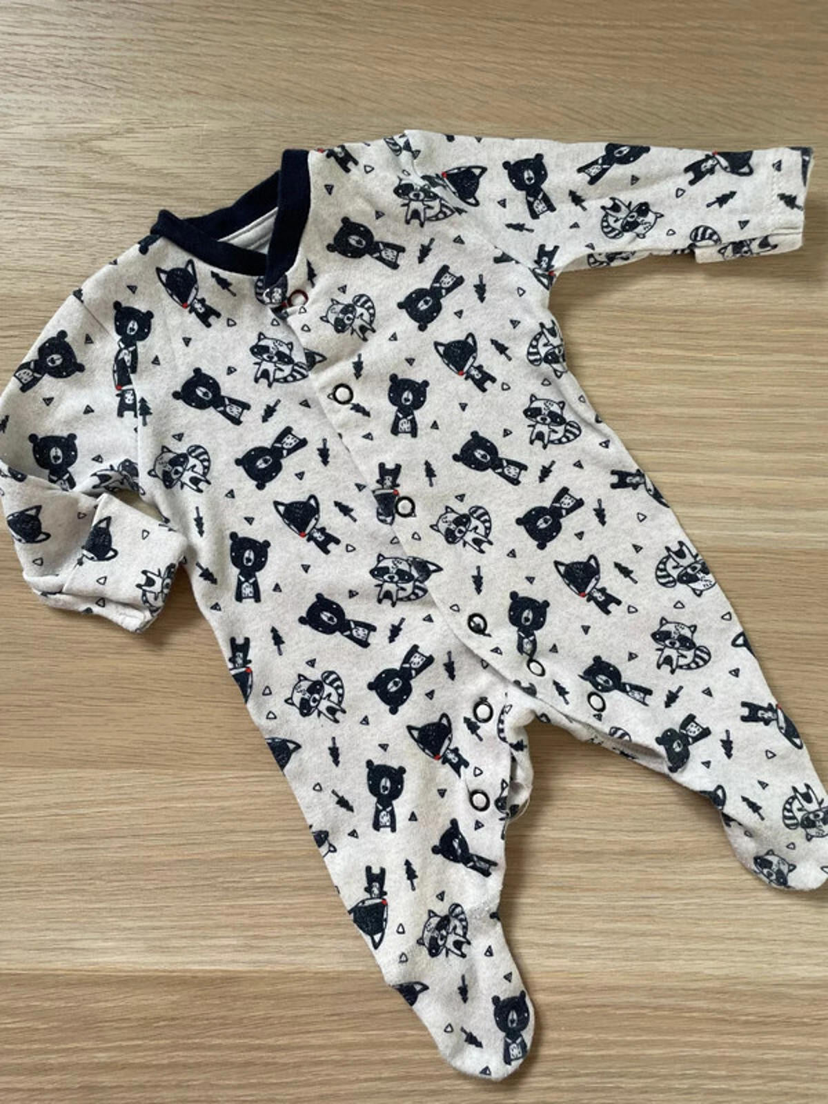 Baby Boy Newborn 7.5lb Primark Bear Themed Babygrow (39 30)