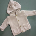 Baby Girl First Size 4.1kg George Pink Garter Stitch Hooded  Cardigan (46 30)
