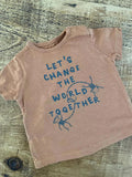 Baby Boy 0-3 months WWF  F&F Brown Short Sleeve Change The World T-shirt (43 21)