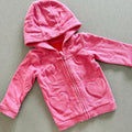 Baby Girl 6-9 months George Pink Hoodie with Heart Pockets Full Zip (54 03)