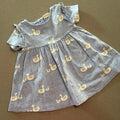 Baby Girl 0-3 months John Lewis Blue Swan Short Sleeve Dress (23 11)