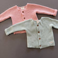 Baby Girl 3-6 months Homegrown Pink Green Garter Stitch Cardigans (63 17)