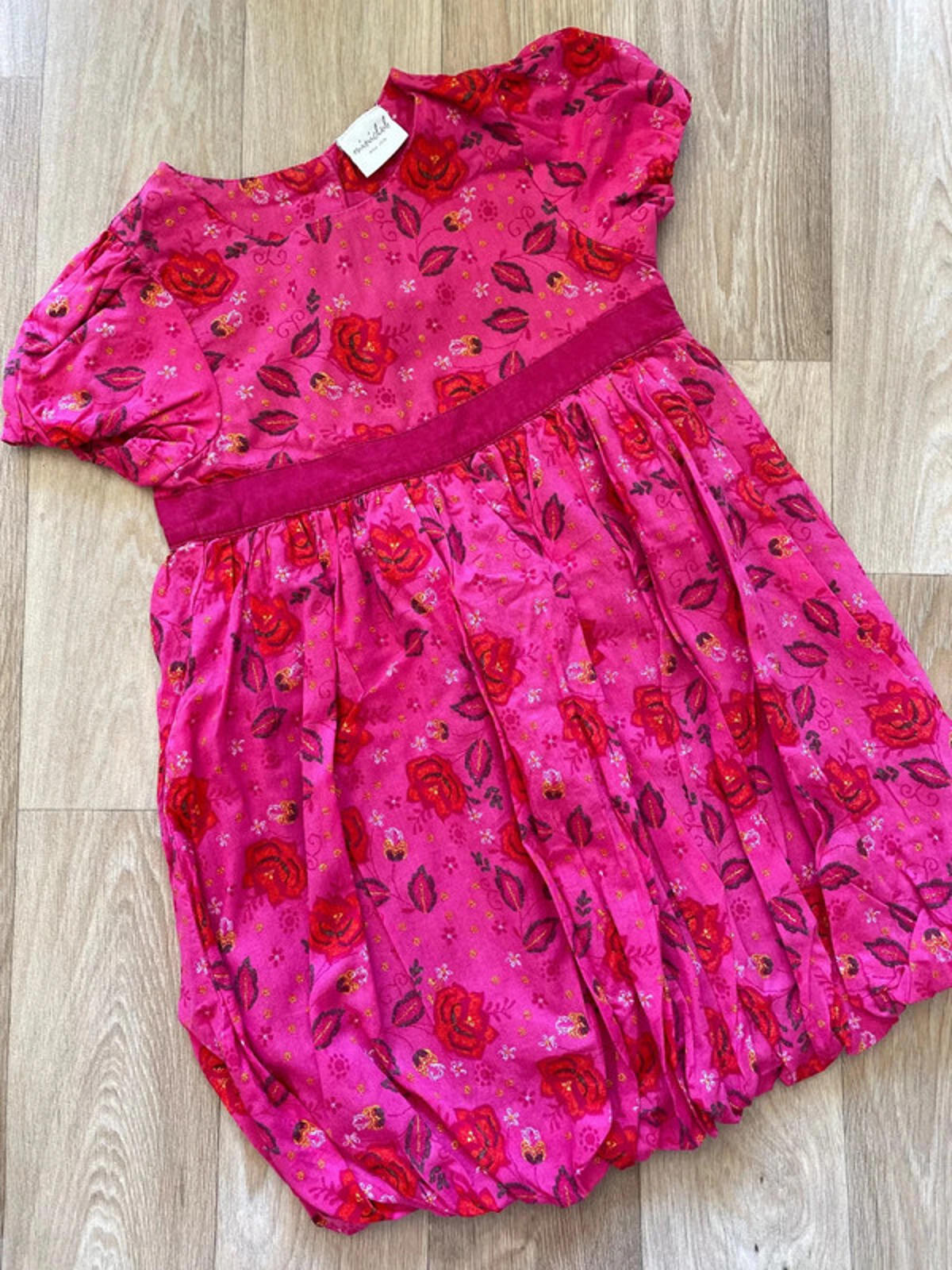 Baby Girl 18-24 months Mini Club Pink Cotton Short Sleeve Dress Puffball (27 06)