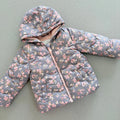 Baby Girl 6-9 months George Grey Floral Winter Hooded Coat Anorak(16 10)