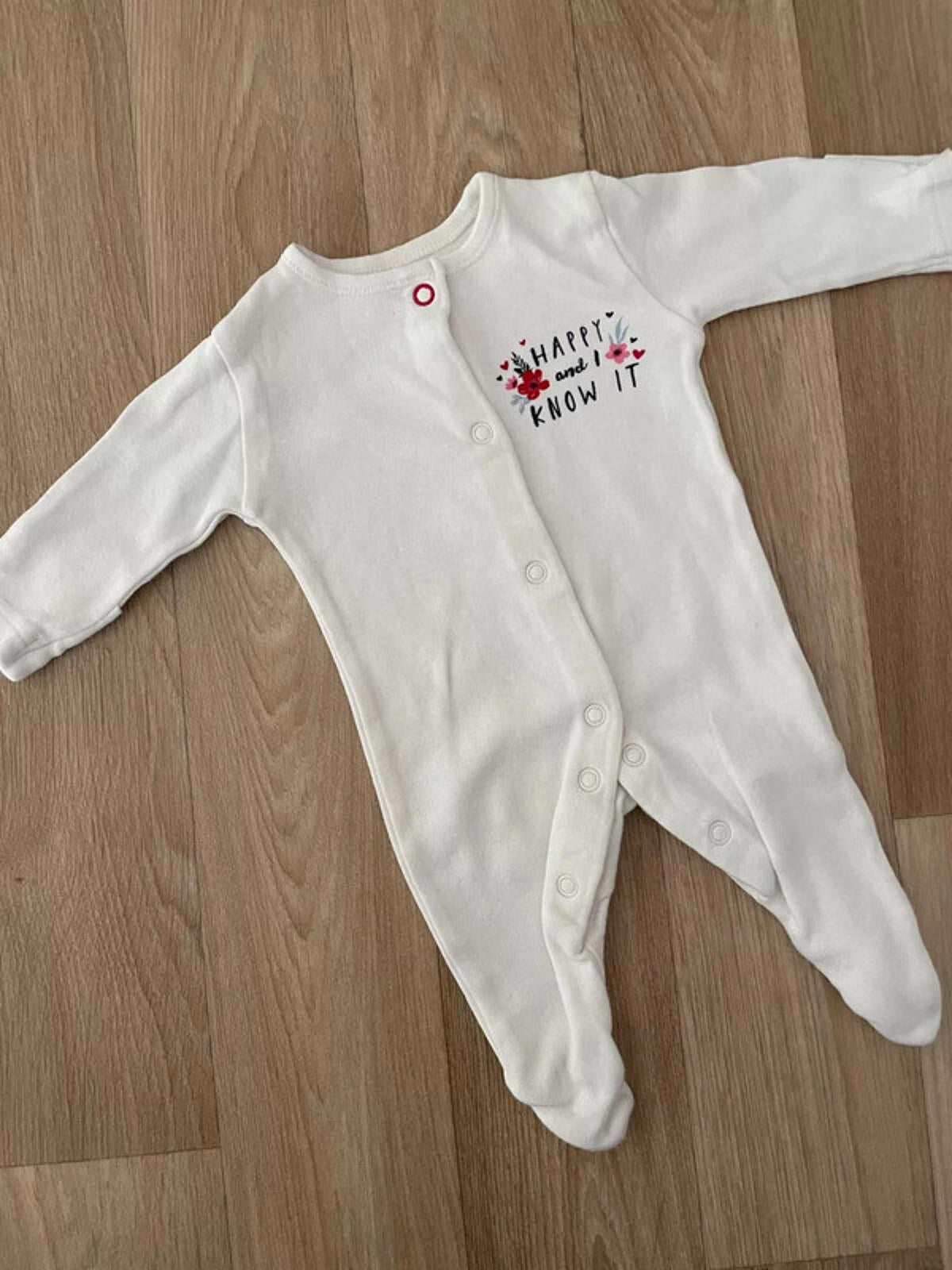 Baby Girl Tiny Baby Primark 5lb 2.3kg Babygrow Sleepsuit Bright White (50 11)