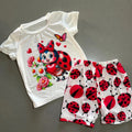 Baby Girl 9-12 months White Ladybird 2 Piece Summer Outfit (61 26)