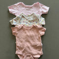 Baby Girl 0-3 months TU Bee Bo 3 Short Sleeve Bodysuits Pink (26 24)