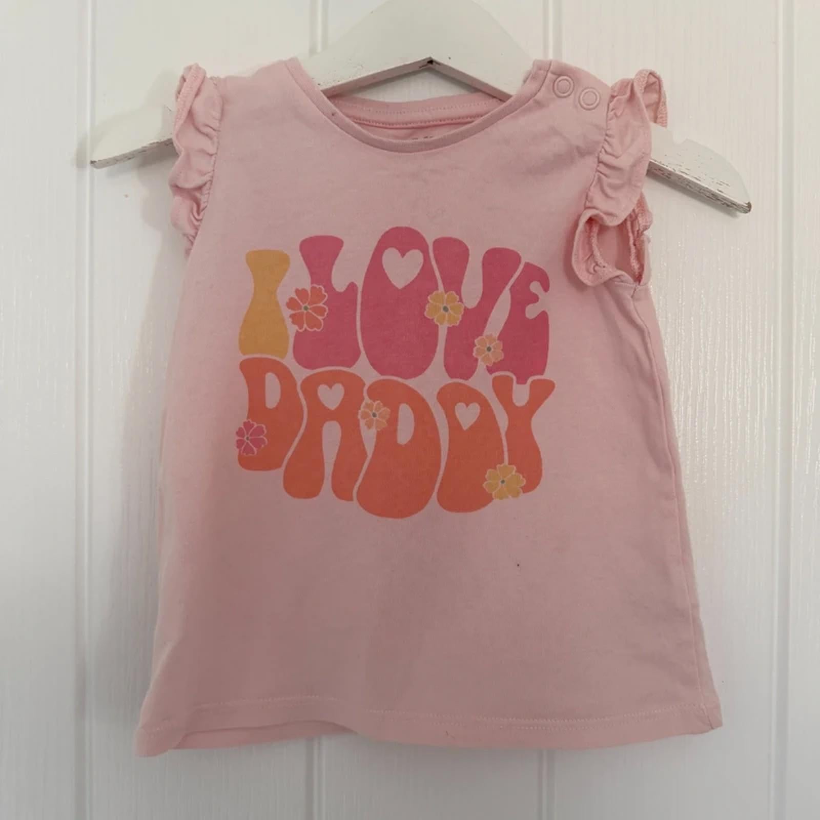 Baby Girl 6-9 months F&F Pink I Love Daddy T-Shirt (60 28)