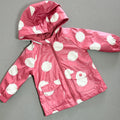 Baby Girl 6-9 months F&F Spotty Fleece Lined Raincoat Mac Waterproofs (46 31)