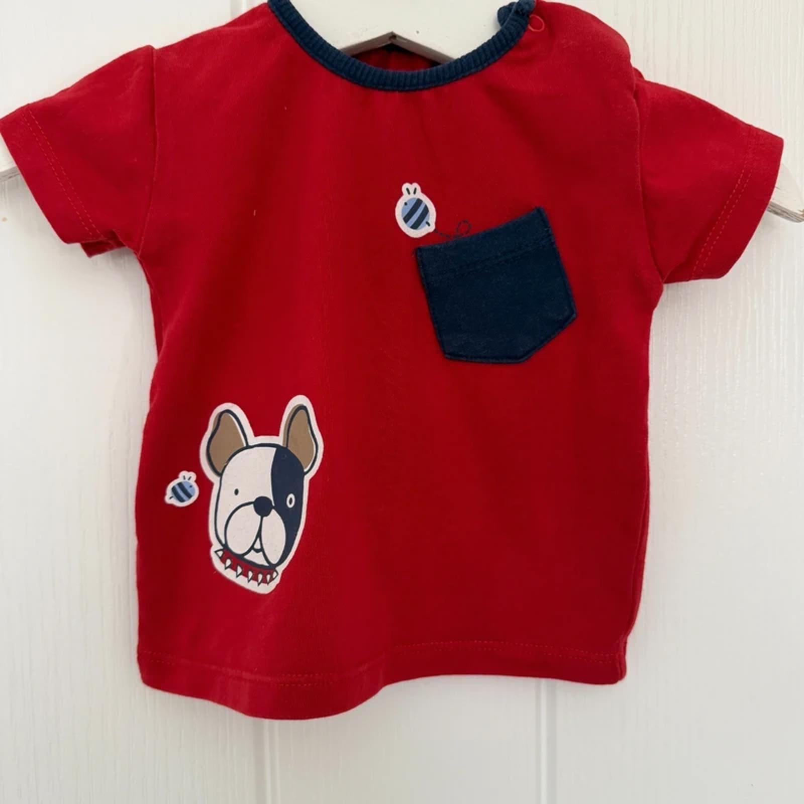 Baby Boy 1-2 months Mayoral Red Dog Themed T-shirt (57 17)