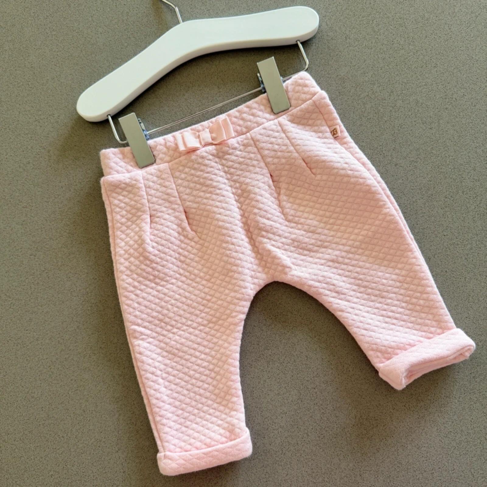 Baby Girl 0-3 months Ted Baker White Pink Embellished 2 Piece Trouser Outfit (50 12)