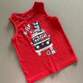 Young Boy 5-6 years Pep&Co Bright Red Surf Dudes Gang Sleeveless Vest (19 06)