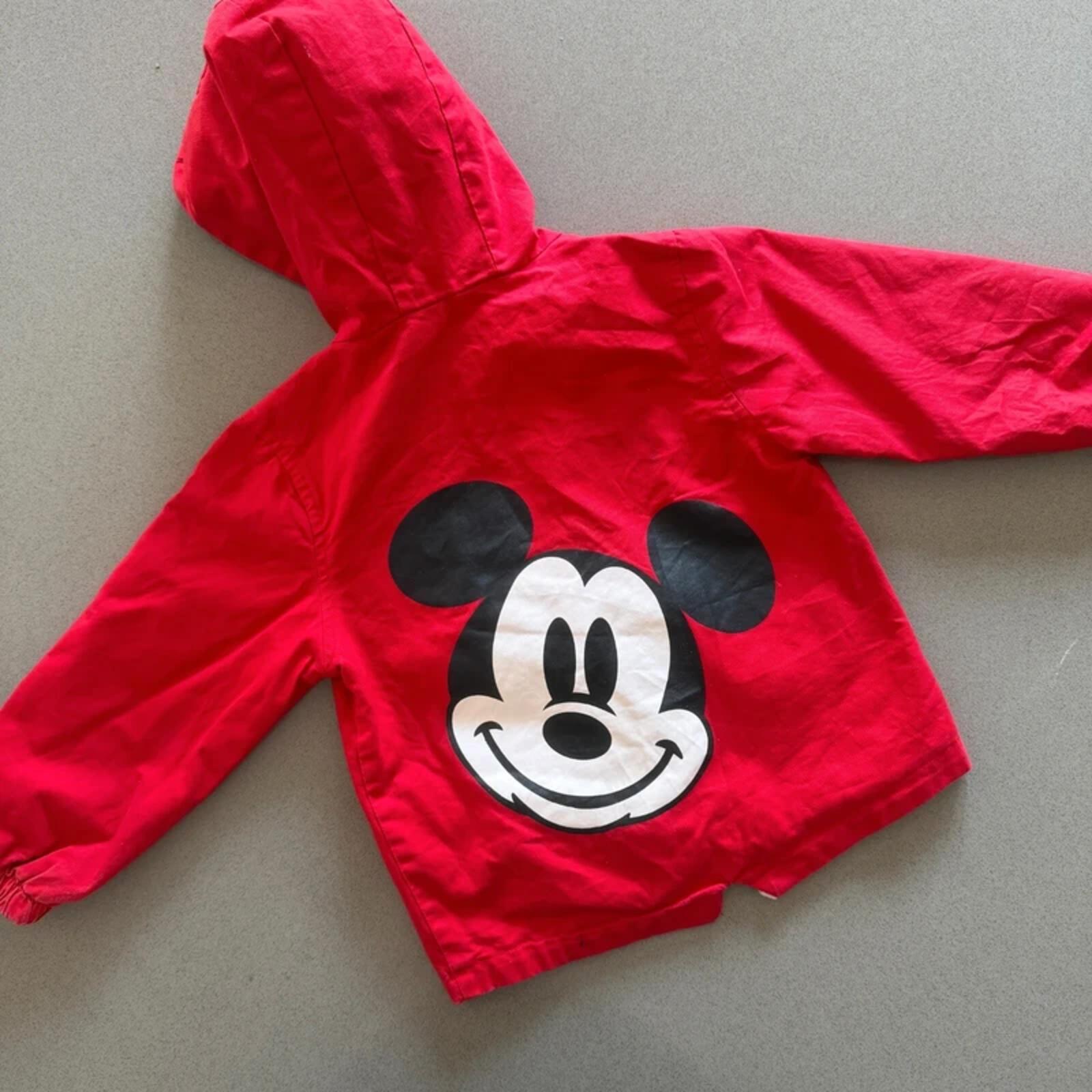 Boy age 3 years Size 100 Red Mickey Mouse Disney Hooded Coat Jacket (18 28)