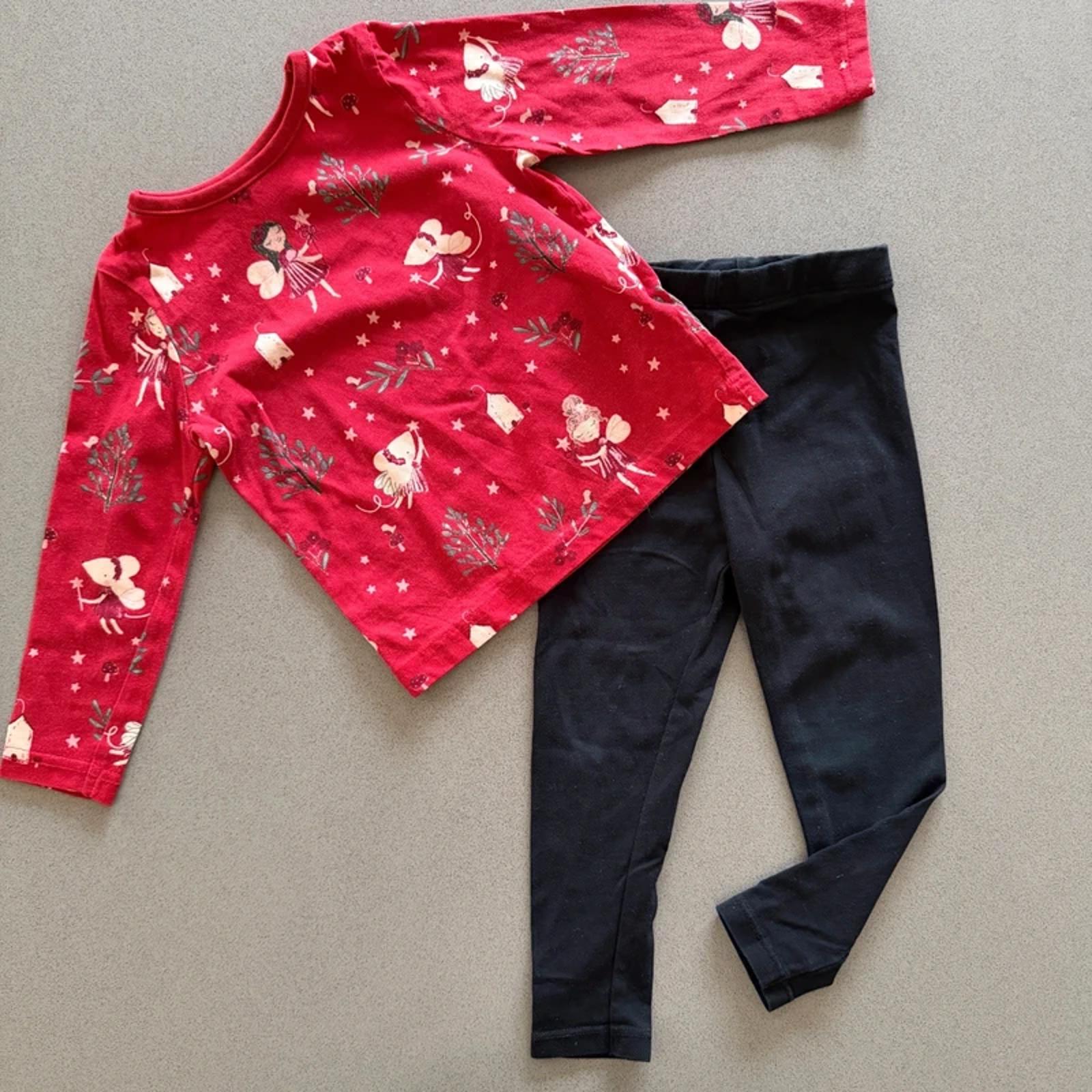 Baby Girl 18-24 months George Red Mouse Long Sleeve Top & Leggings (40 08)