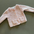 Baby Girl 3-6 months Mini Club Pink Garter Stitch Knitted Cardigan (52 22)