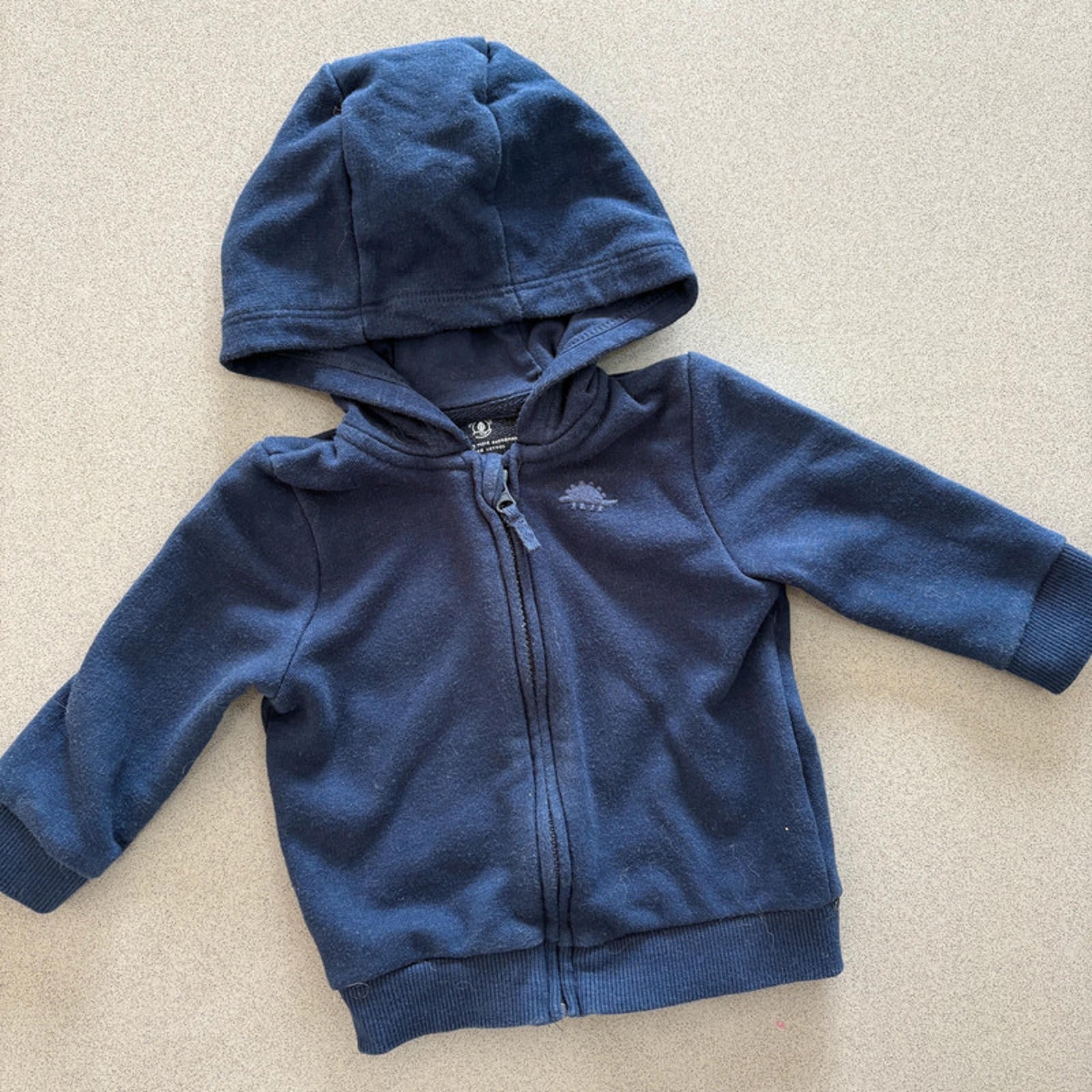 Baby Boy 0-3 months F&F Blue Full Zip Hoodie with Dinosaur Motif (47 15)