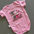 Baby Girl 6-9 months Baby's First Christmas Pink Bodysuit (36 12)