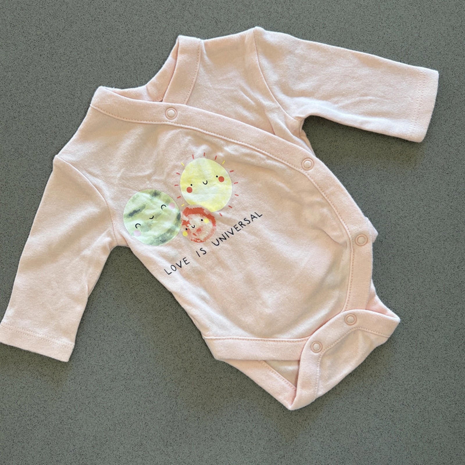Baby Girl Newborn Primark Pink Love Is Universal Crossbody Bodysuit (45 14)