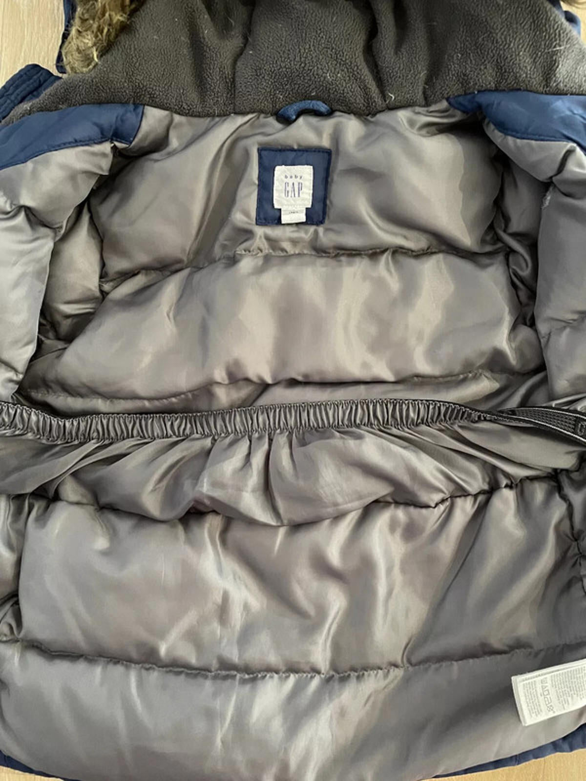 Young Boy 3 years GAP Blue Puffer Hooded Anorak Winter Coat (48 x)