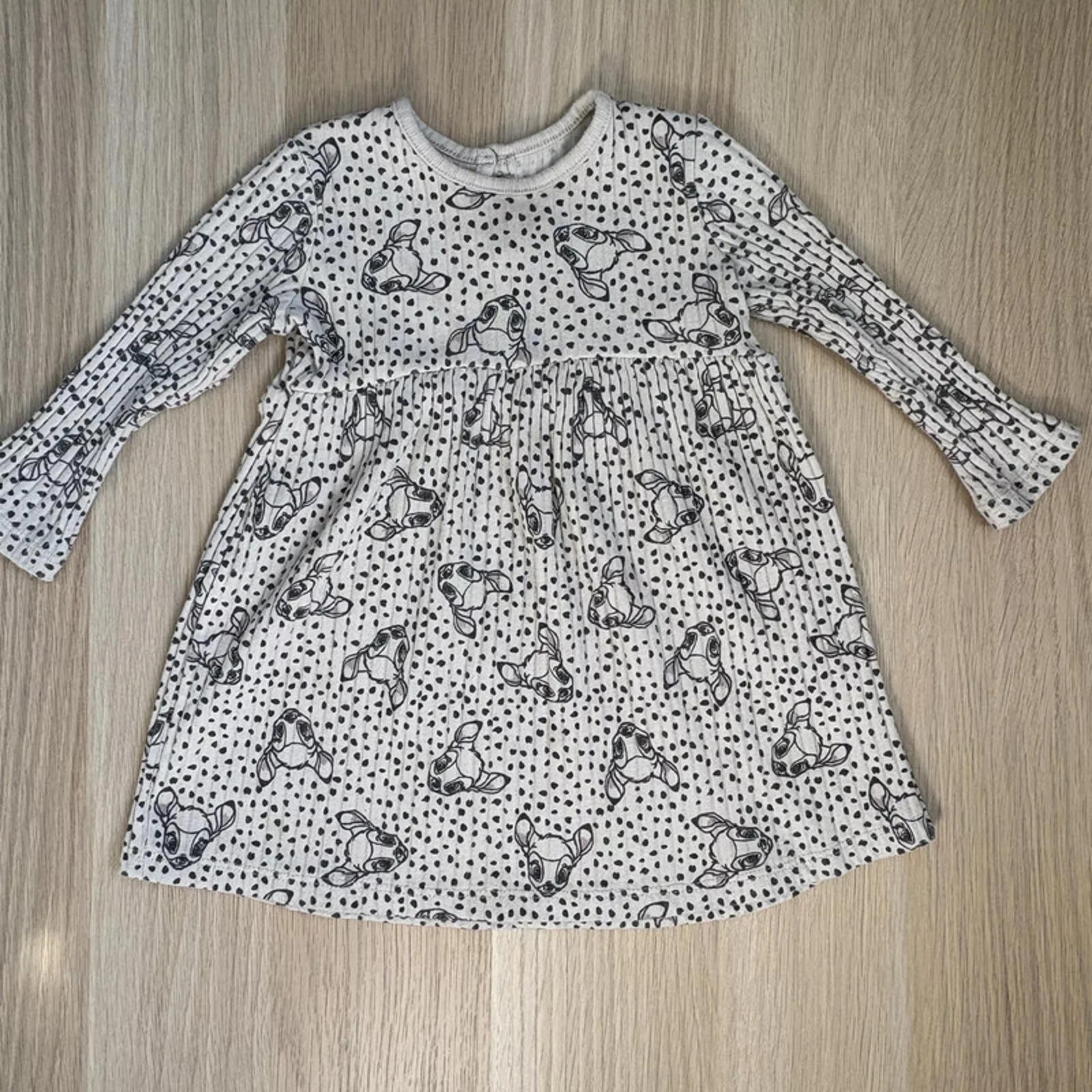 Baby Girl 6-9 months Disney Bambi Long Sleeve Ribbed Dress (51 31)
