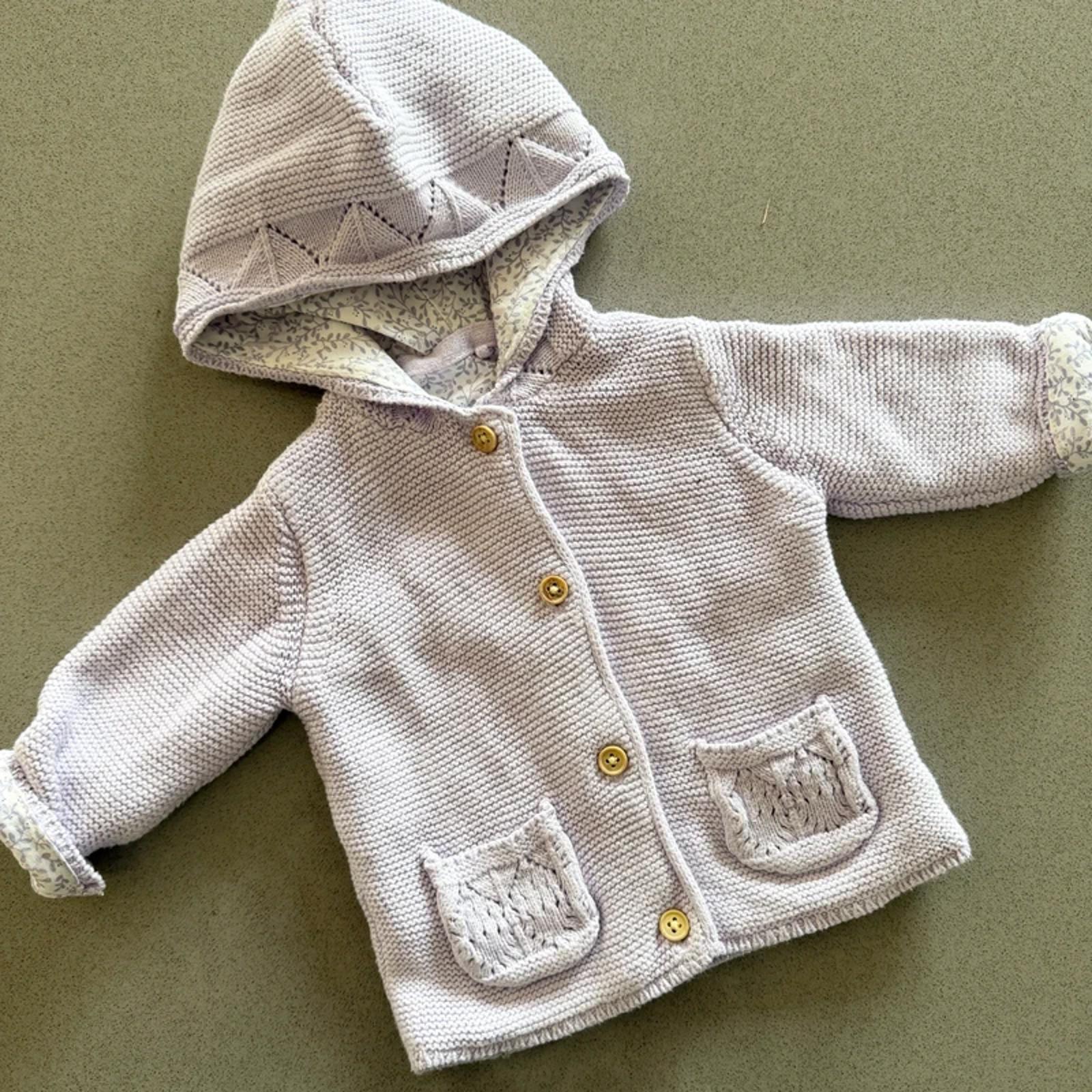 Baby Girl 0-3 months TU Lilac Hooded Cardigan with Floral Lining (50 24)