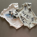 Baby Boy Girl Unisex 3-6 months Disney Baby Set 2 Mickey Mouse Bodysuits (36 27)
