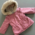 Baby Girl 9-12 months George Pink Teddy Fleece Lined Winter Anorak Coat  (54)
