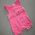 Baby Girl 0-3 months Primark Pink Summer Romper with Ruffles Rainbow (28 09)