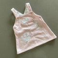 Baby Girl 3-6 months Watch Me Grow Pink Applique Bunny Pinafore Dress (18 04)