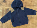 Baby Boy 3-6 months Mothercare Blue Full Zip Hoodie  Corduroy Patches (36 11)