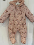 Baby Girl 6-9 months Primark Pink Floral Hooded Snowsuit (57 09)