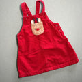 Baby Girl 6-9 months John Lewis Red Christmas Pinafore Corduroy Dress (23 19)