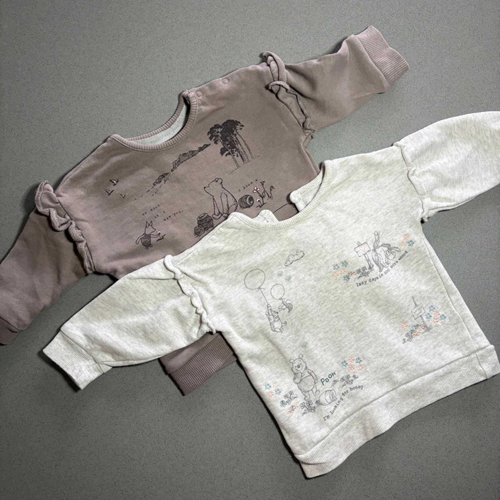 Baby Girl 3-6 months Disney George Set 2 Winnie The Pooh Sweatshirts (51 28)