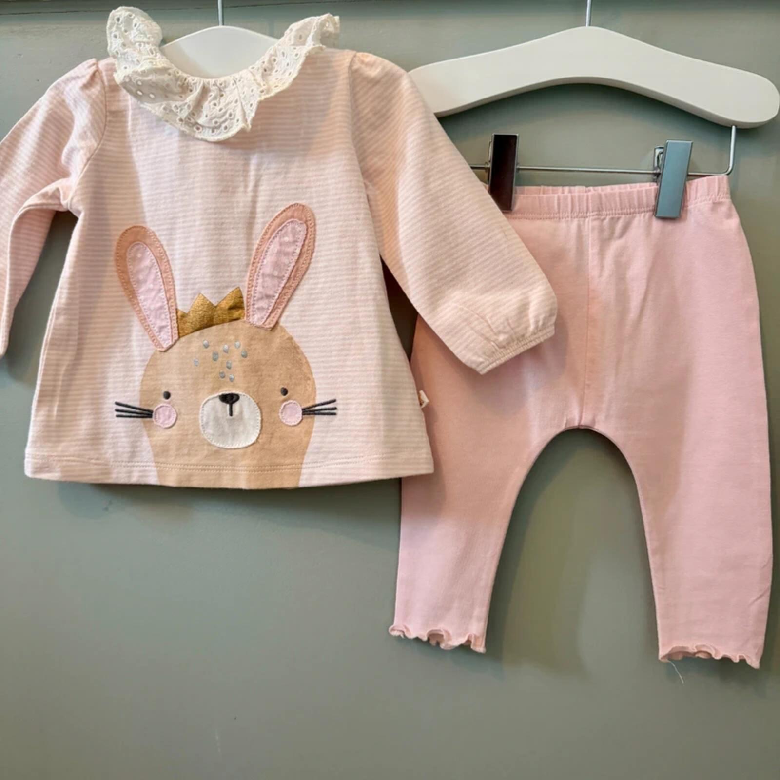 Baby Girl 3-6 months Next 2 Piece Bunny Outfit Applique (52 07)