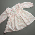 Baby Girl 0-3 months Matalan Pink  Long Sleeve Lined Embroidered Dress (50 26)