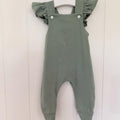 Baby Girl 3-6 months Green Dungarees with Ruffles (26 35)