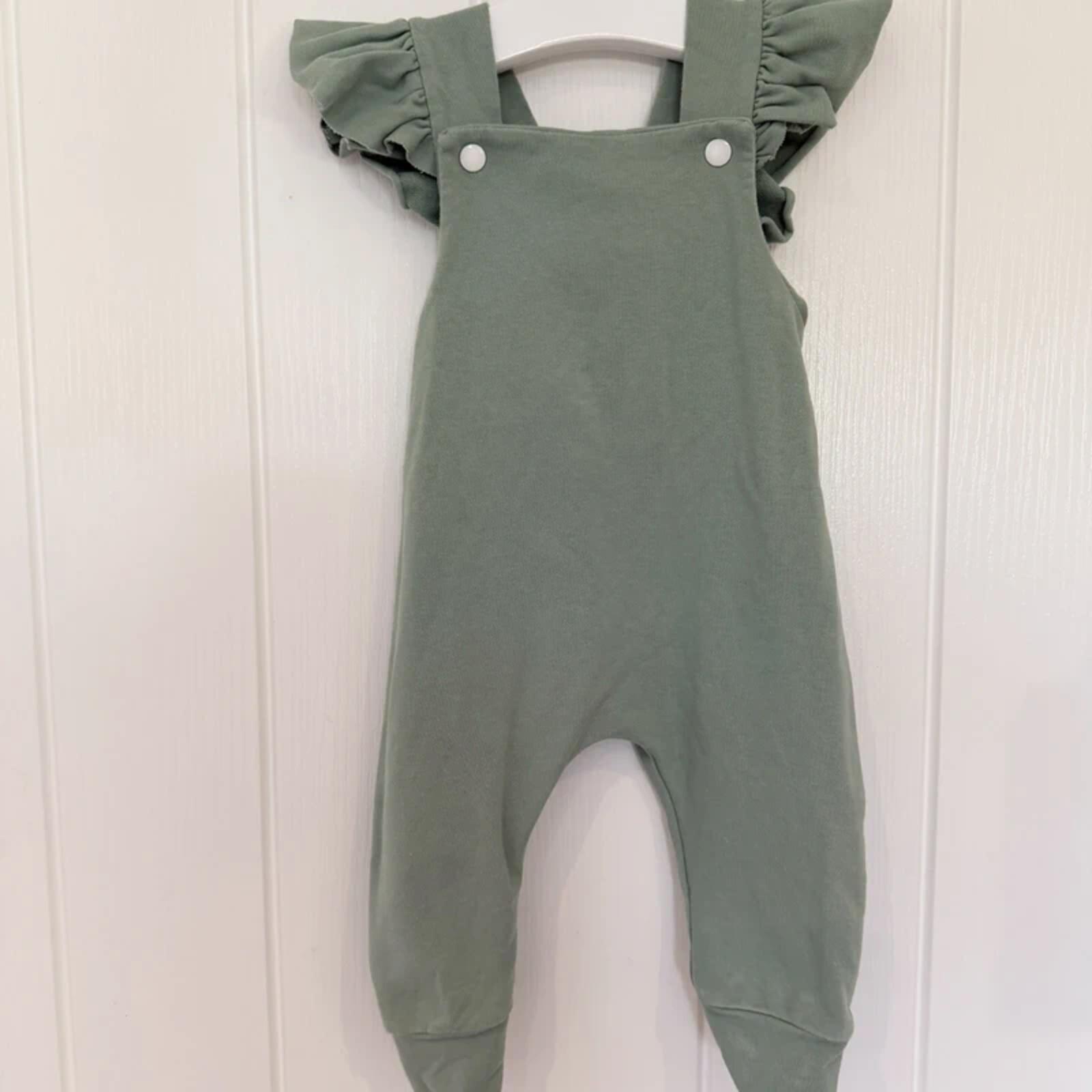 Baby Girl 3-6 months Green Dungarees with Ruffles (26 35)